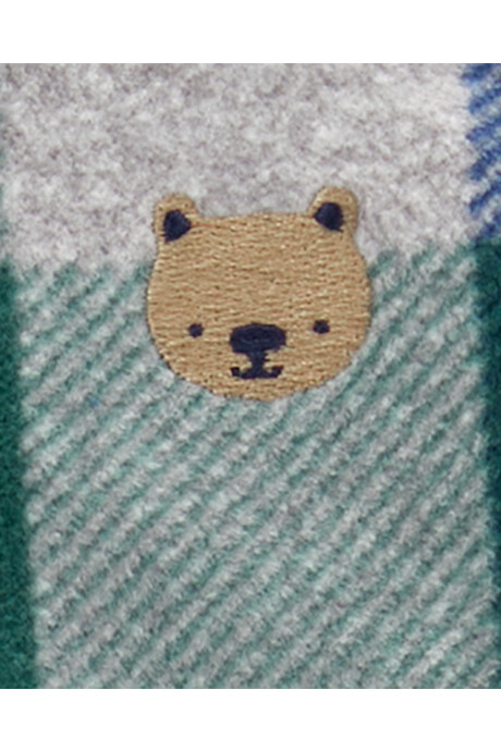 Pijama uno pieza de micropolar, con pie, diseño oso Sin color