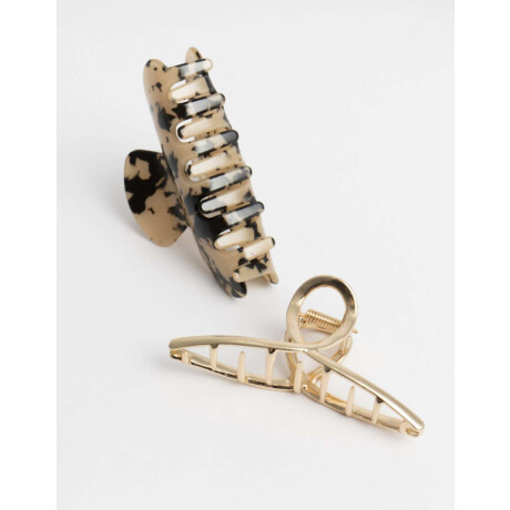 Broches Sets Carey Combinacion Bicolor