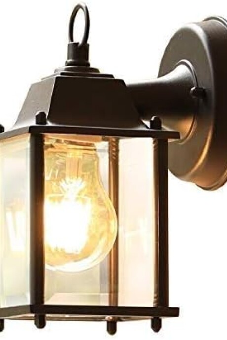 Aplique Farol Vintage Exterior/ Interior Pared Vidrio Negro Aplique Farol Vintage Exterior/ Interior Pared Vidrio Negro