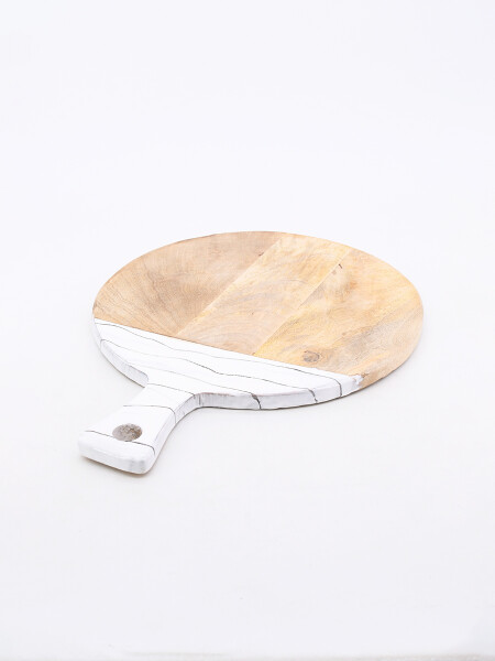 TABLA REDONDA CON DETALLE MADERA
