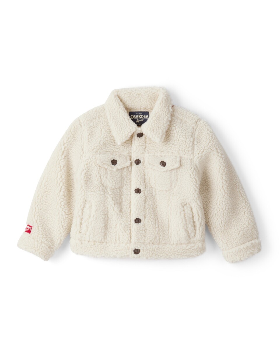 Campera de sherpa, color crema 