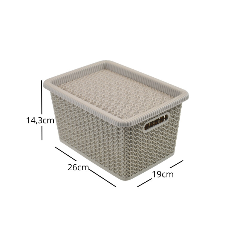 Caja organizadora simil ratá 5L Cappuccino