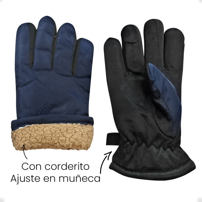 Guantes Para Frio Impermeables Antideslizantes Moto Bici Azul