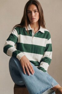 Sweater Polo Rayas Verde