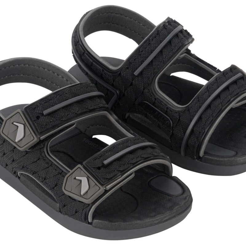 Sandalias Infantiles Rider Line Plus Kids Gris Oscuro - Negro