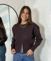 Buzo con cierre marrón