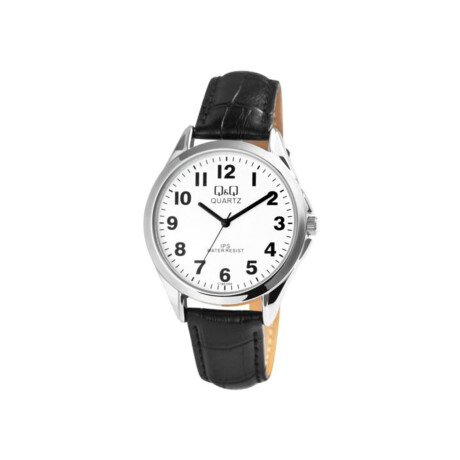 Reloj Q&Q Malla de Cuero 35 mm Negro/Blanco