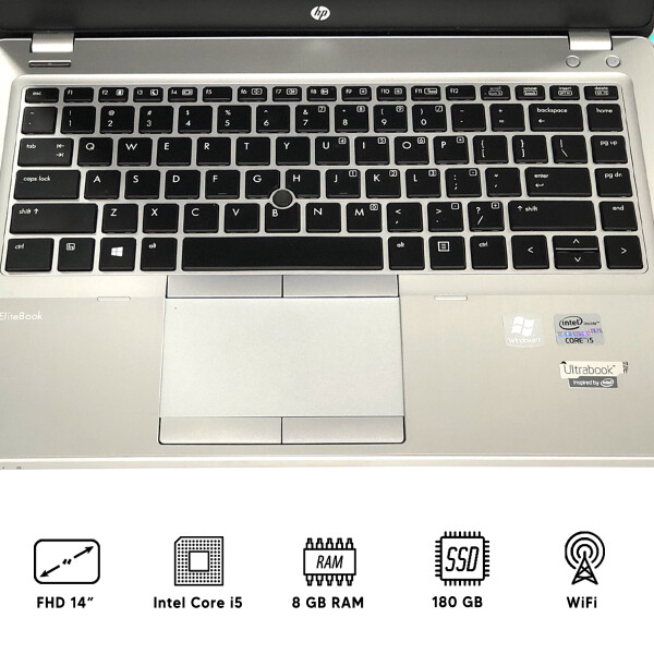 Notebook Hp Elitebook Folio 9470m I5/ 8 Gb Ram/ 180 Gb Ssd NOTEBOOK RFPL HP 9470M I5/8/180/14"