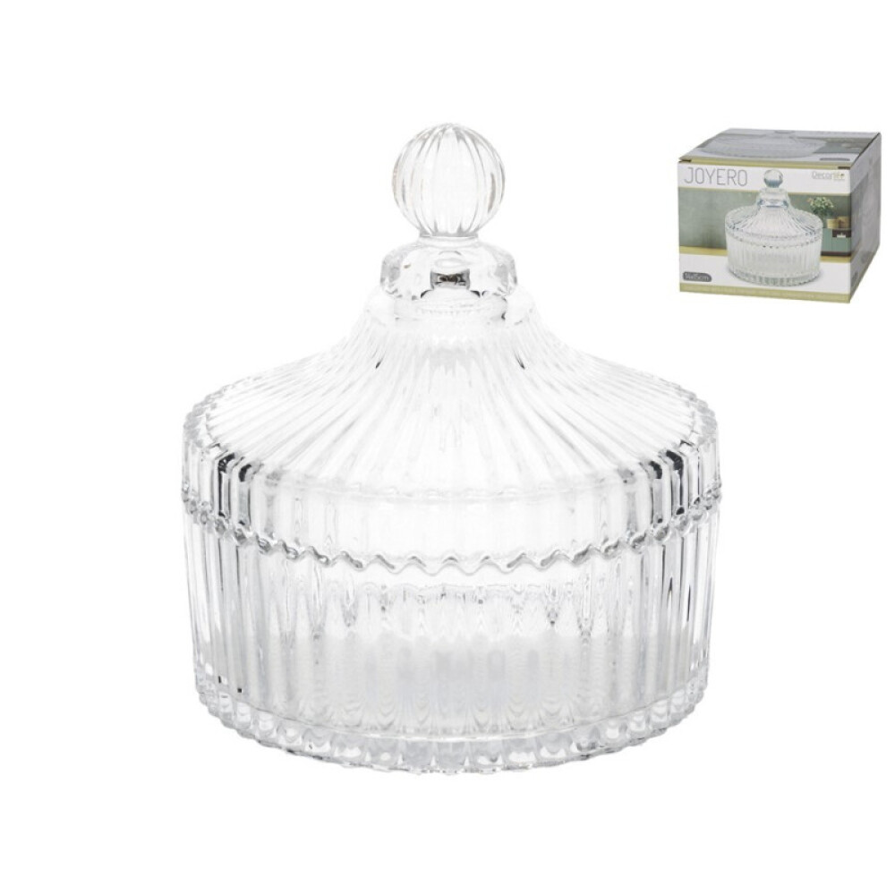 Joyero Cristal Con Tapa 14.5x15Cm JOYERO CRISTAL CON TAPA 14.5X15CM