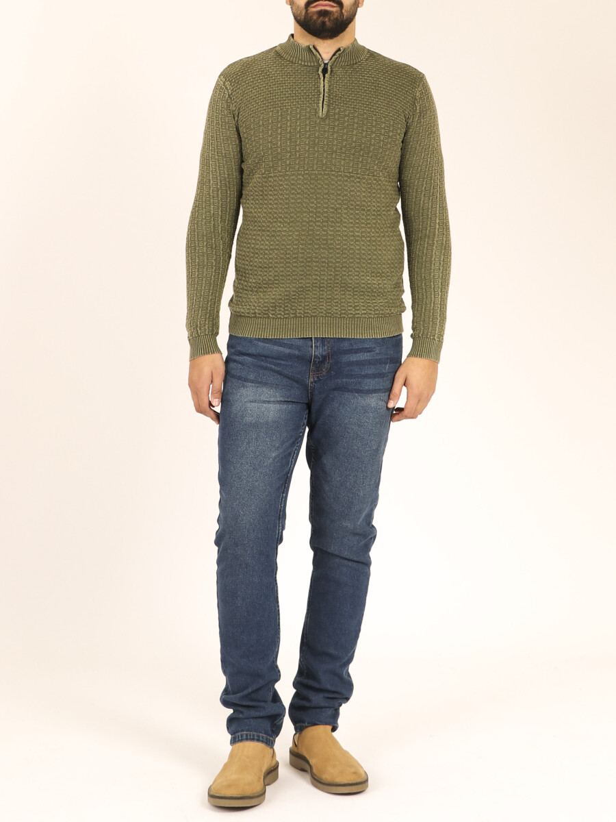 Sweater Medio Cierre Feraud - Verde 