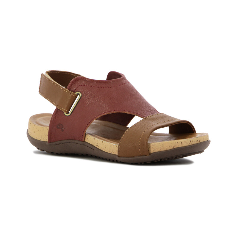 Sandalia Casual Mujer Country Dos Tiras Con Pulsera Ambar-terracota