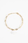 Collar gargantilla acero dije perla dorado