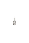 CHARM DE ALEACION DE METALES BAÑADO EN PLATA DE LEY CON FORMA DE LETRA W CON ARGOLLA Charm