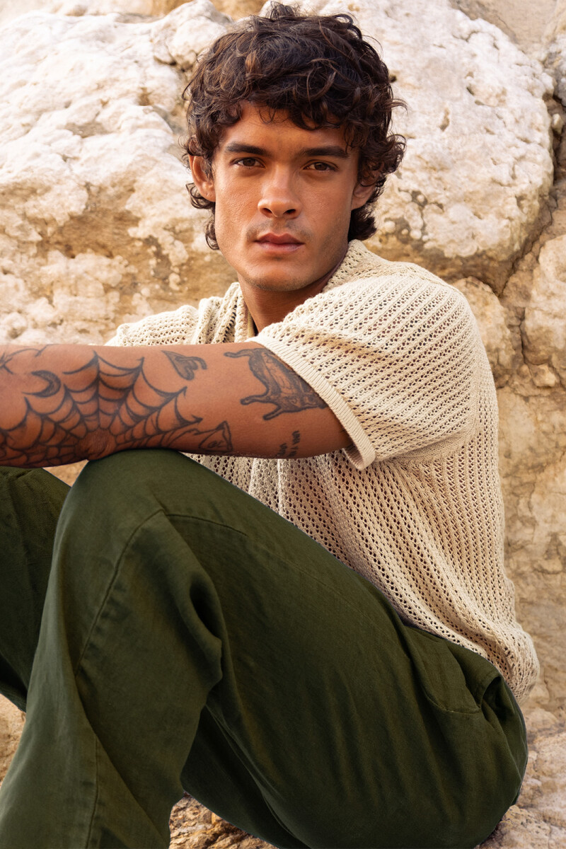 EMBROIDERED POLO SHIRT Cream