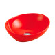 Bacha ovalada de loza roja esmaltada de apoyo 41X33X14.5 000