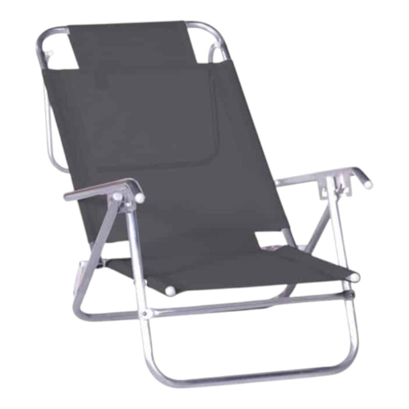 Reposera Baño de Sol Aluminio Zaka 5 Posiciones Gris