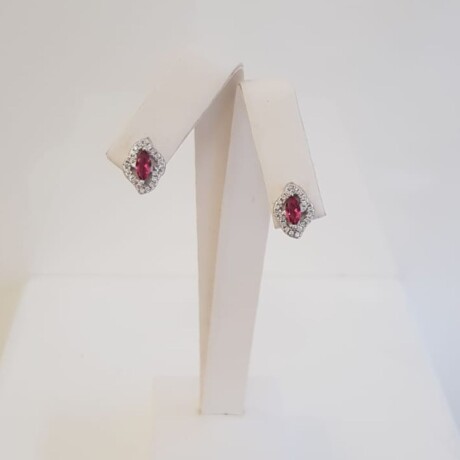 Caravanas Lady Di Pink - Plata 925 Caravanas Lady Di Pink - Plata 925