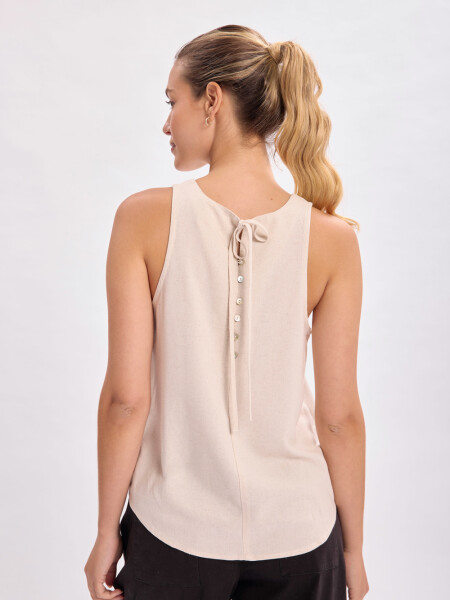 Top con lino Beige