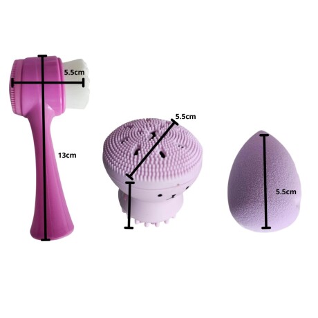 Set de limpieza Cuidado facial 3 piezas Maquillaje Rosa