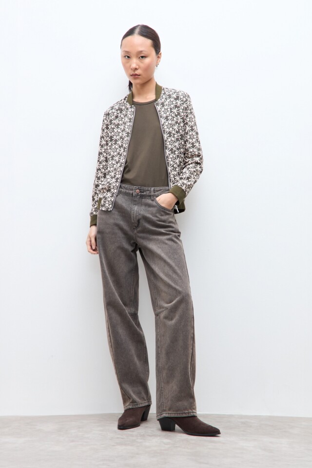 Bomber estampa Jade verde oliva