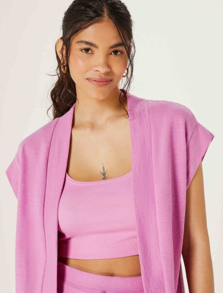 CHALECO FEMENINO EN ALGODÓN ROSA