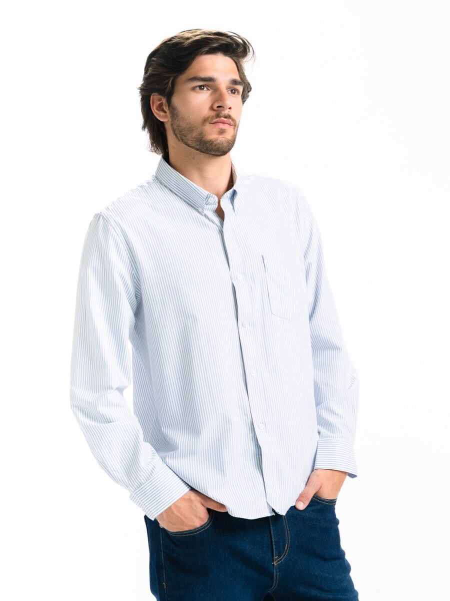 Camisa Cuadros Clasica C/Bolsillo Milan - Azul/Fantasia 1 