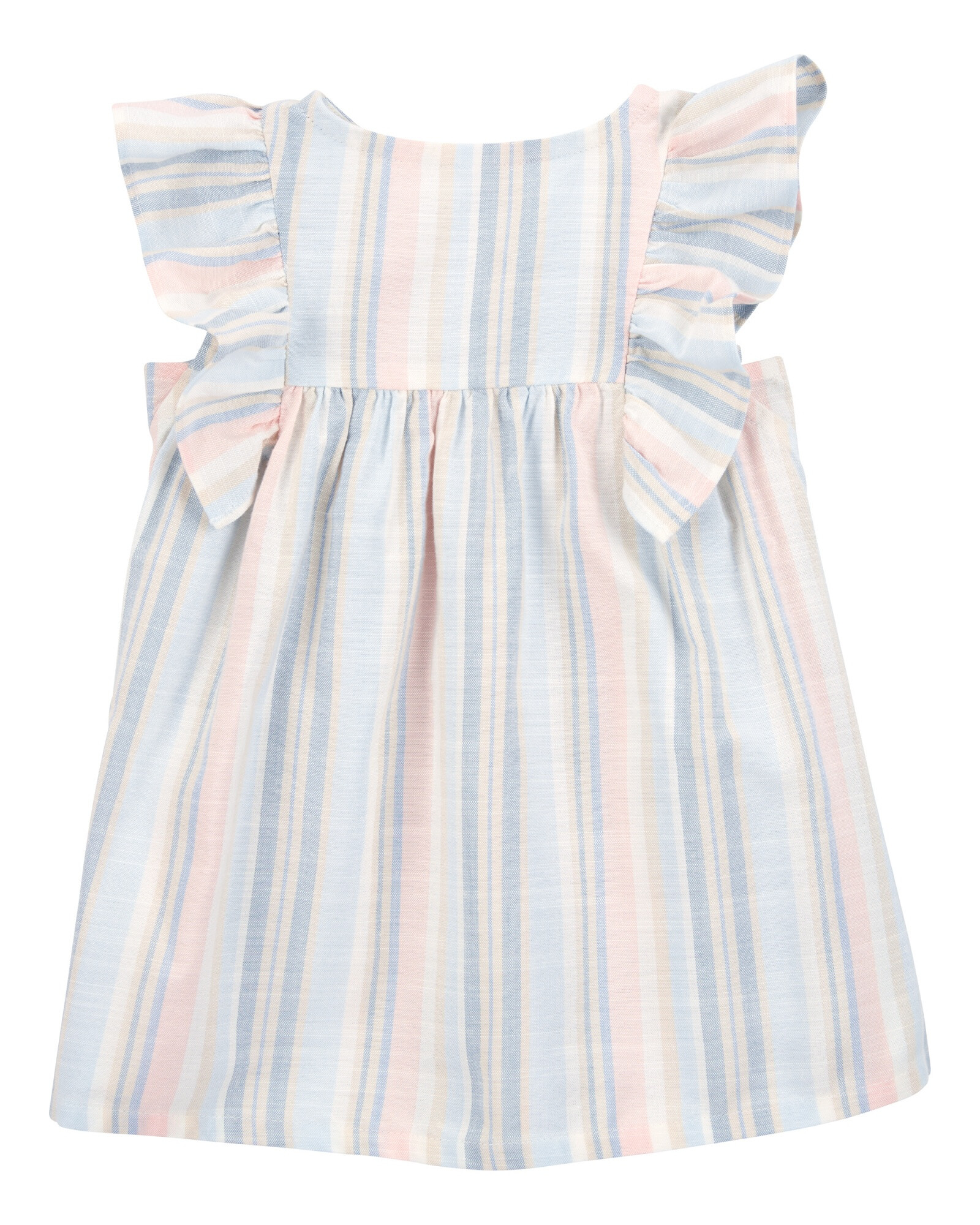 Vestido de viscosa Ecovero, con volados, diseño a rayas Sin color