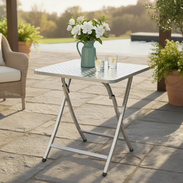 Mesa Plegable De Aluminio Para Exteriores Cuadrada Mesa Plegable De Aluminio Para Exteriores Cuadrada