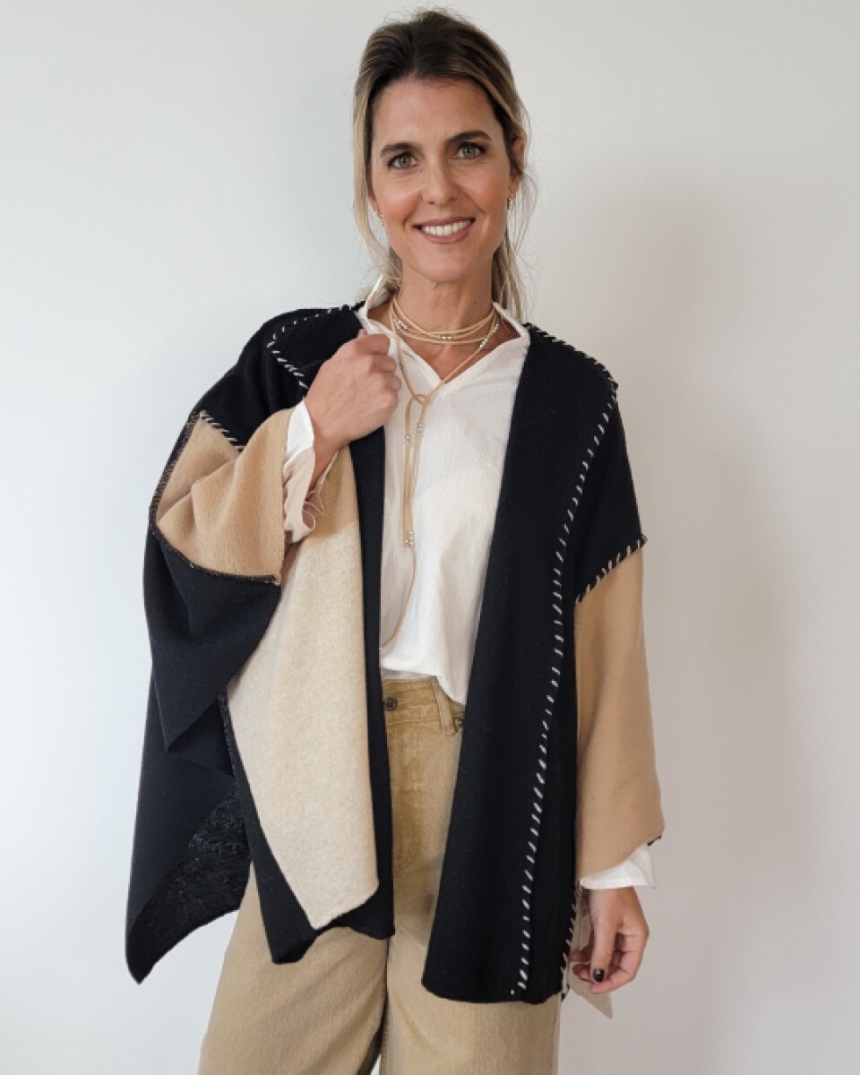 Ruana Bonn Lambswool - Negro 