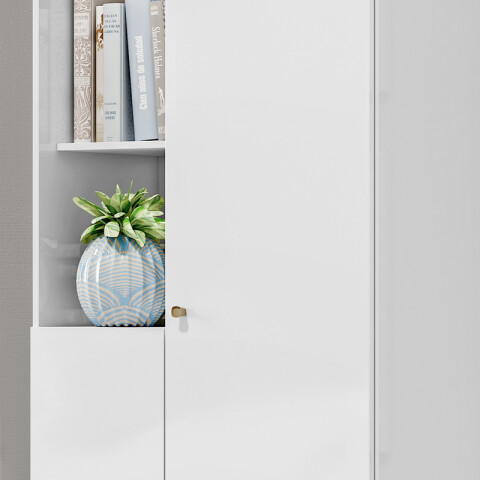 Multiuso Organizador Zapatera Lince 2 Puertas 7 Estantes con Nichos - Blanco Multiuso Organizador Zapatera Lince 2 Puertas 7 Estantes con Nichos - Blanco