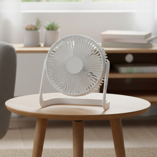 Ventilador De Escritorio Portatil Inclinable 14,5 Cm Usb Color Blanco