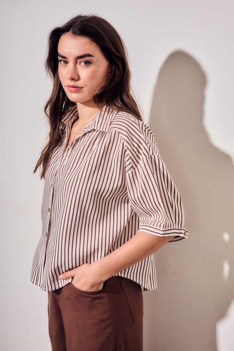 Camisa Rayada Burdeos