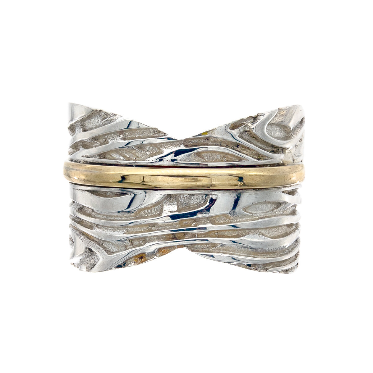 Anillo de plata 925 y double en oro 18 ktes. 