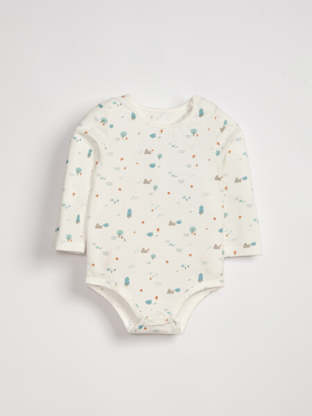 Body manga larga estampado Arboles Blanco