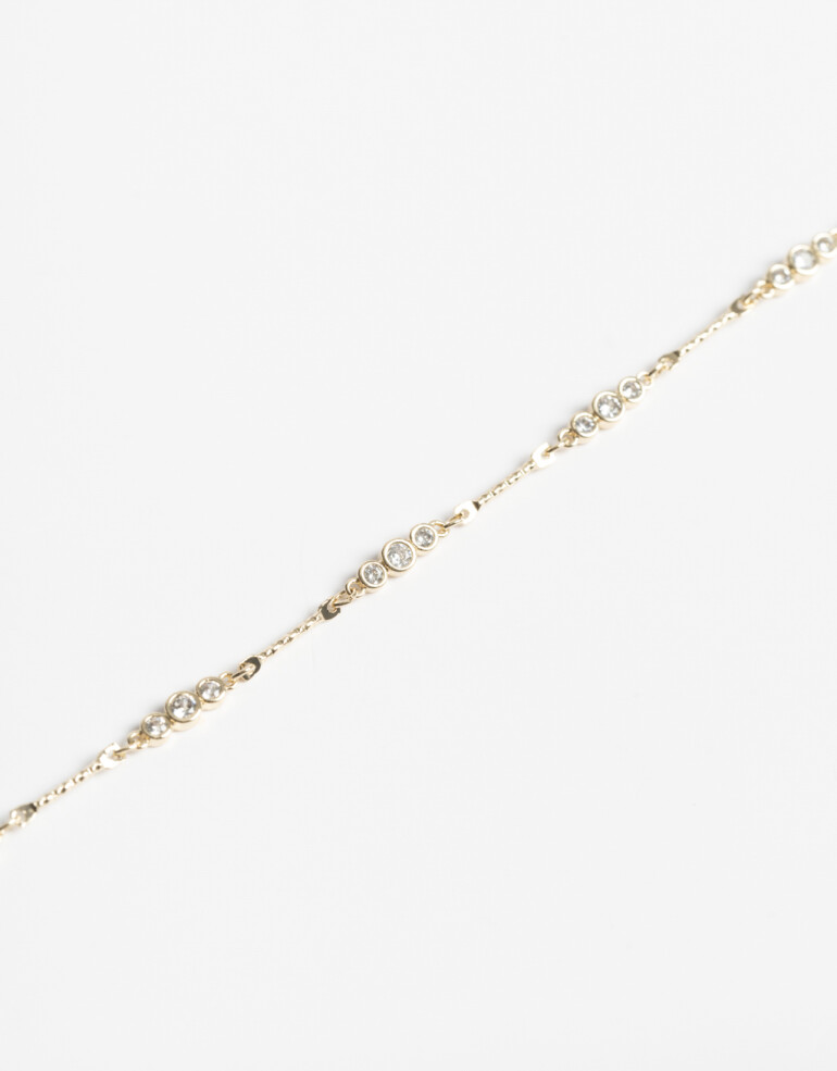 Collares Cortos Strass Collar Corto Con Cubic - Dorado