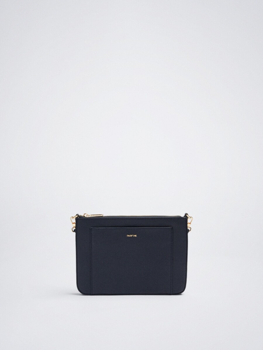 Bolso Bandolera Con Bolsillo Exterior azul-marino