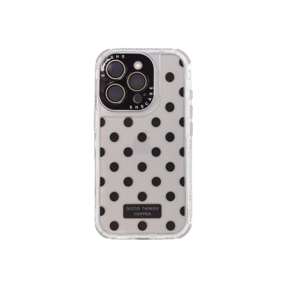 Protector rígido para iPhone 16 Pro transparente con lunares 