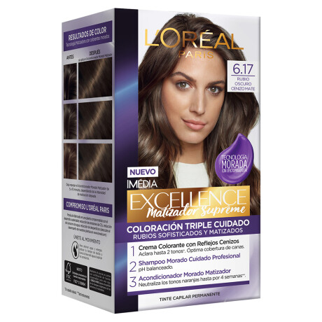 Tinta L'Oréal Paris Excellence Creme N°6.17 Rubio Oscuro Cenizo Tinta L'Oréal Paris Excellence Creme N°6.17 Rubio Oscuro Cenizo