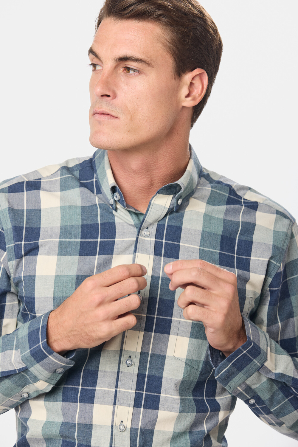 CAMISA CUADROS Beige