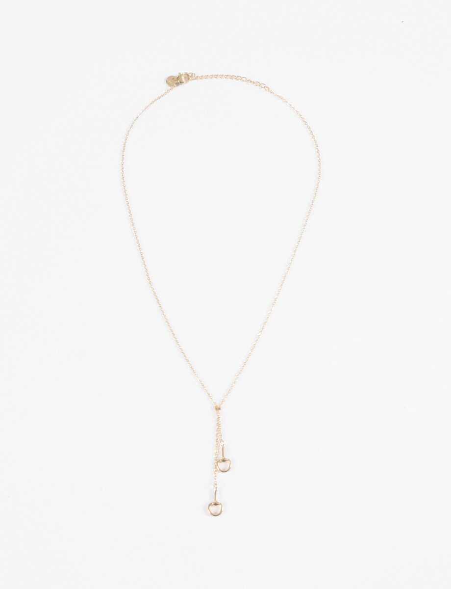 Collar acero con dije herradura - dorado 