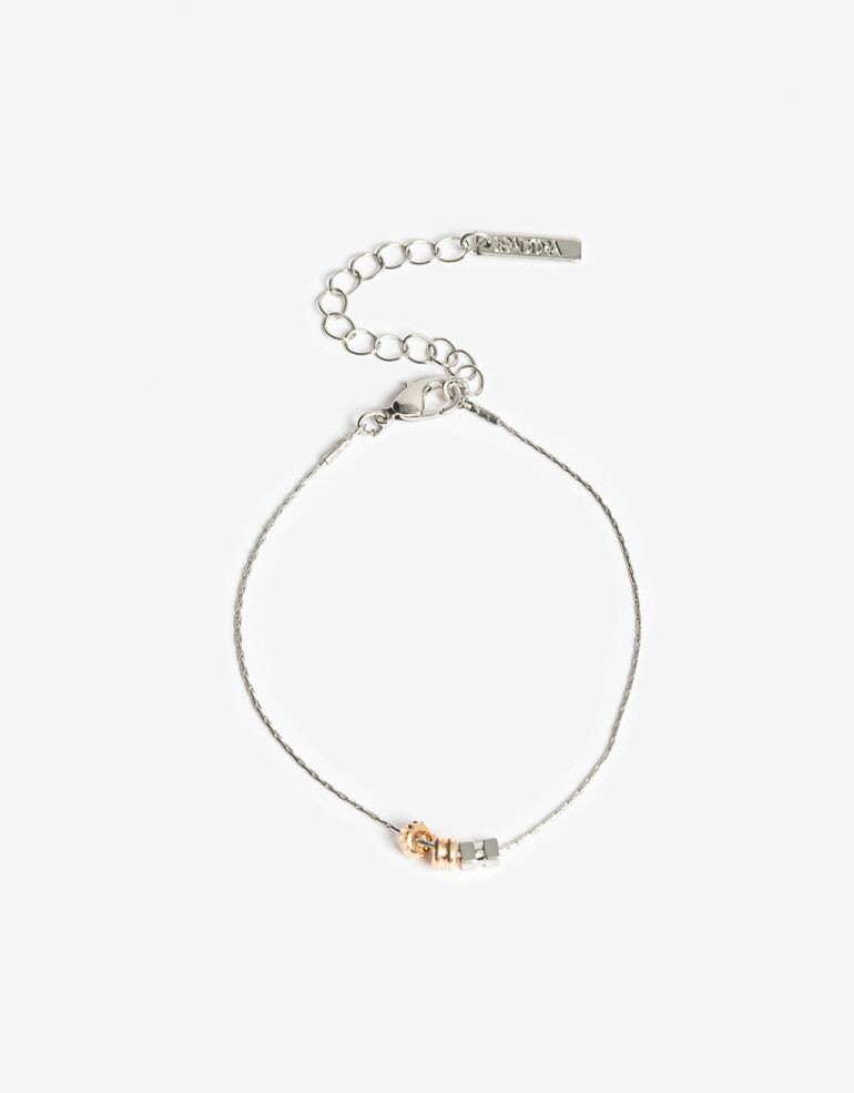 Pulseras Flexibles Metal Pulsera Flexible Con Dijes Biplating - Dorado