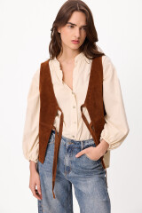 Chaleco Leather Dual Marron