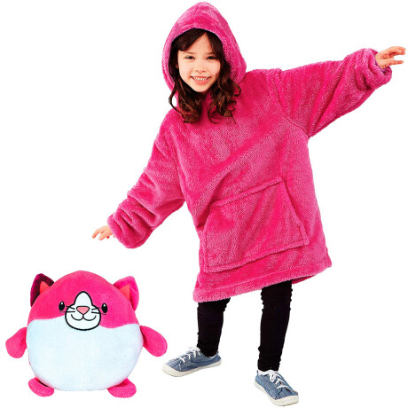 Buzo Polar Magico Canguro Peluche P/ Niños Diseños Rosado