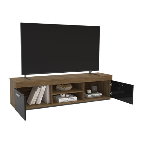 RACK EMILIA PARA TV HASTA 55 PULGADAS 2 PUERTAS MARRON-NEGRO