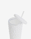 Artículos cocina Vasos Vaso De Plástico Con Perlas - Blanco Nacarado/perlado