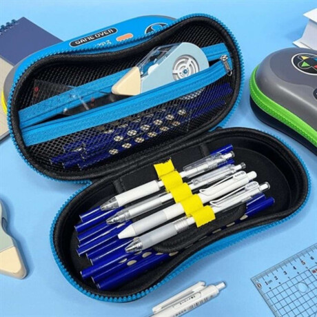 Cartuchera rígida joystick Azul