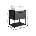 MUEBLE DE BAÑO AEREO NEGRO con bacha blanca / 50cm. Mueble De Baño Aereo Negro Con Bacha Blanca / 50cm.