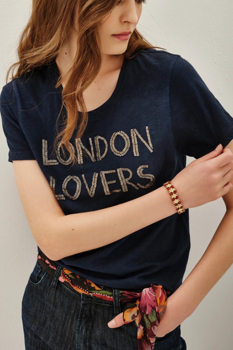 Remera Letter Azul