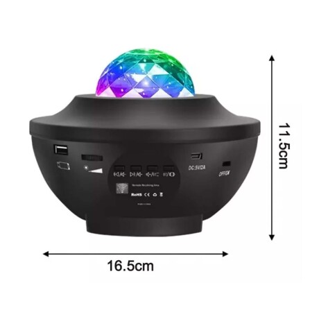 Lámpara Proyector Luz Estrellas Galaxias Parlante Bluetooth Negro
