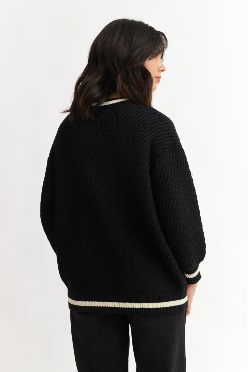 Cardigan con detalles en contraste NEGRO